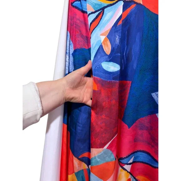 New Nicole Miller Dress 1X Oversized Pockets Abstract Geometric Resort Cruise